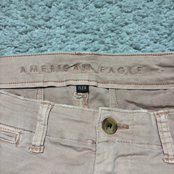 American Eagle Shorts Mens 32 Classic Flex Chino Lived In Distressed Casual Pink - Picture 2 of 5